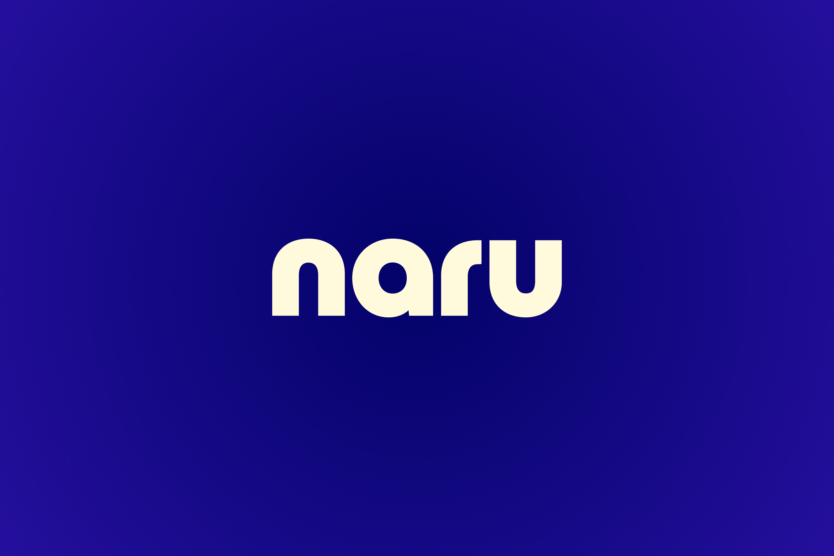 The Naru logo on a dark blue background