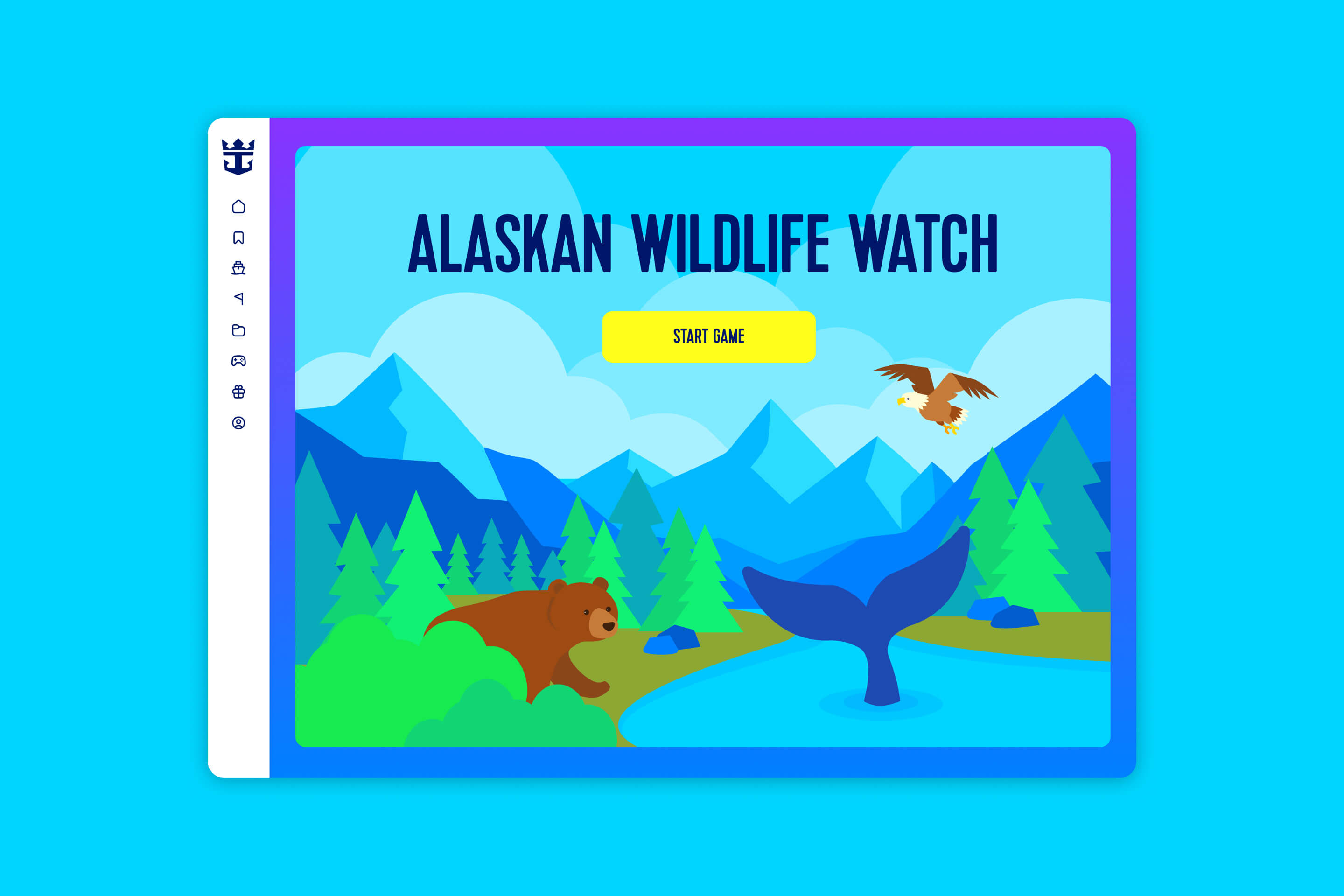 Start screen of Alaskan Wildlife Watch game