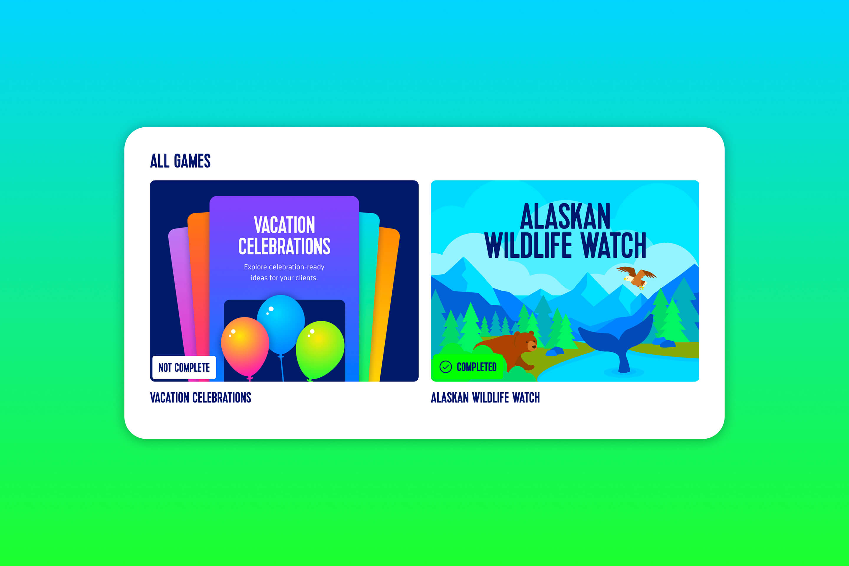 Thumbnails showing game visuals.