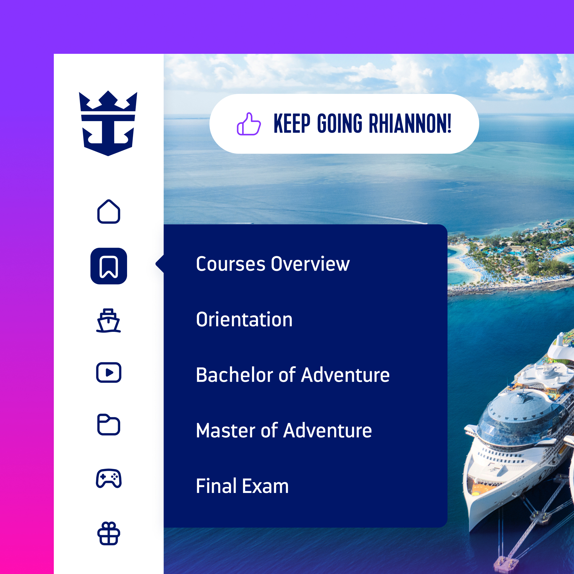 A closeup of a pop out menu in a navigation bar
