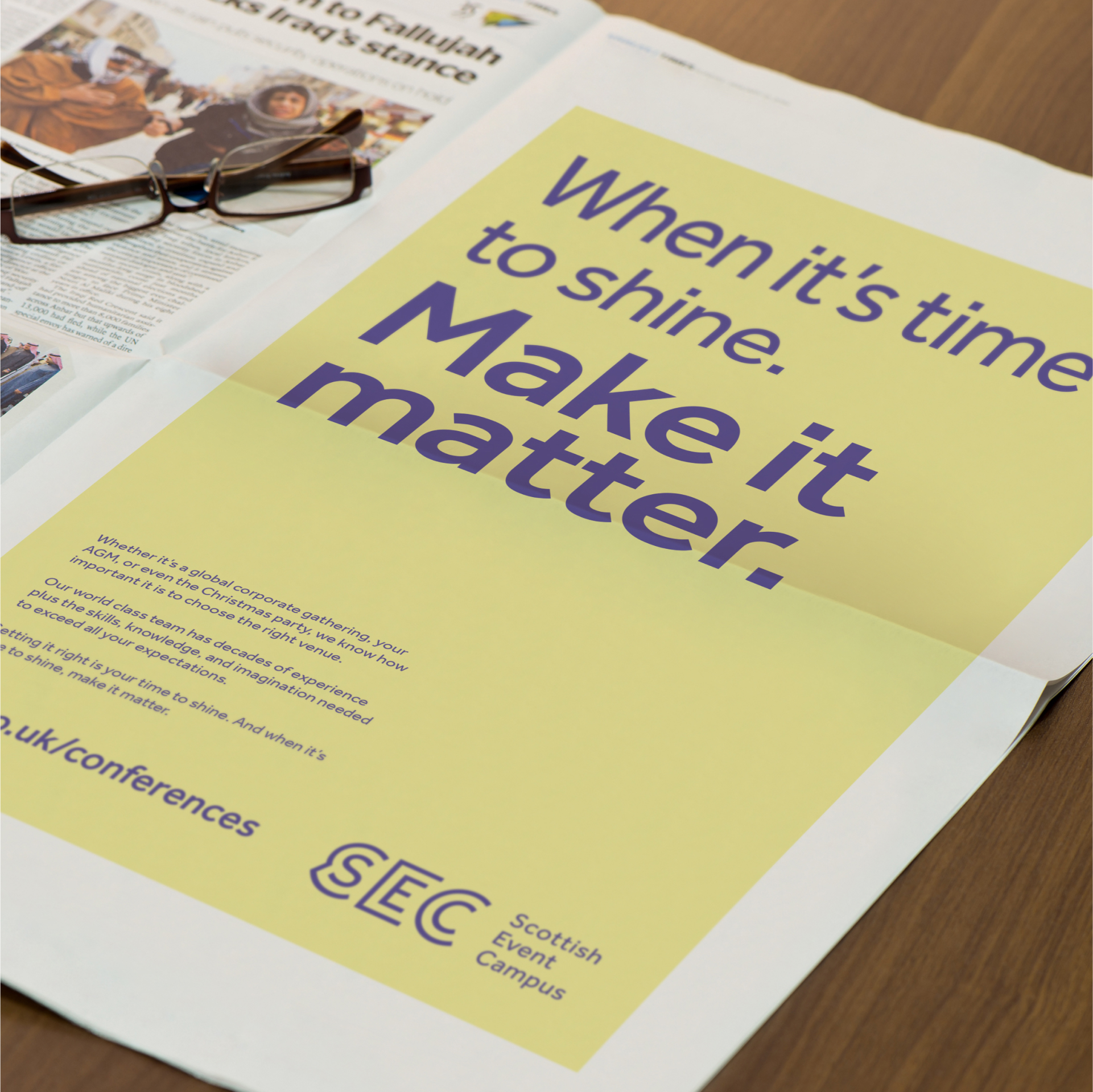 An SEC advert printed in a newspaper